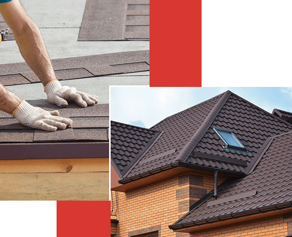 A collage of different types of roofing materials.
